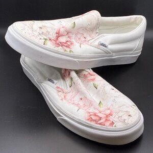 *NEW* VANS Unisex Spring Peony Floral Bouquet Slip-Ons Mens Sz 10.5 Womens Sz 12